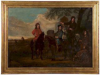 Old Master Hunting Painting HUGE SIZE!
