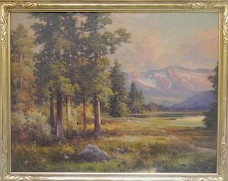 Robert Wood  (1889 - 1979) Painting Sierra Mountain Landscape