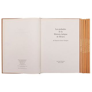 Libros de la Editorial San Ángel Ediciones. Los Grabados de la Historia Antigua de México; Panorama de Anáhuac... Piezas: 6.
