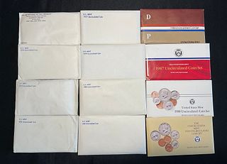 Group of 12 Sets of US Mint Uncirculated Coins