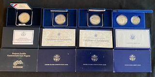 4 Sets of US Mint Commemorative Silver Coins