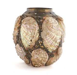 Victorian Abalone Shell Lamp Shade