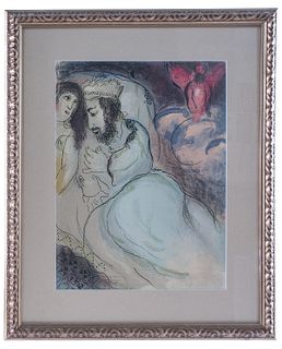 Marc Chagall, "Sarah & Abimelech" Lithograph