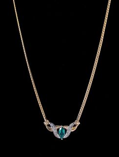 14 Karat Gold & Emerald Necklace