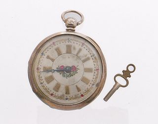 19th Century English Silver Fusee Pocket Watch