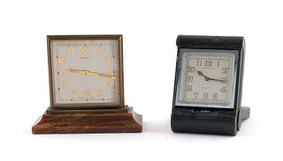 Two Tiffany Clocks: Desk and Travel