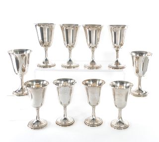 10 International Sterling Silver Goblets