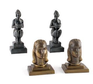 Art Deco Incense Burners and Bookends Group