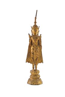 Thai Gilt Brass Buddha