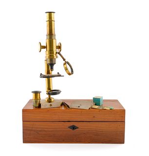 Antique Brass Cased Microscope