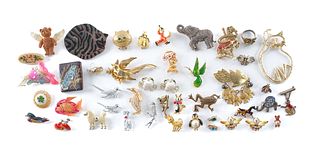 Group of fashion pins and earrings
