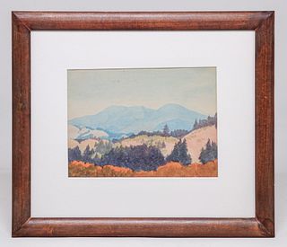 Erwin Winterhalder (1879-1968) Mt Tamalpais, Marin County Watercolor c1920s