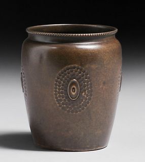 Small WMF - German Hammered Brass Vase c1910