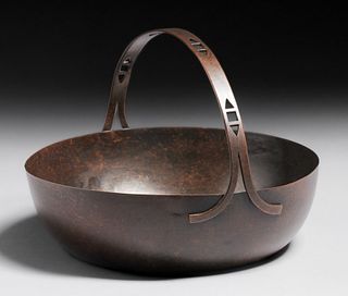 S. Sternau & Co - New York Cutout Copper Basket c1910s