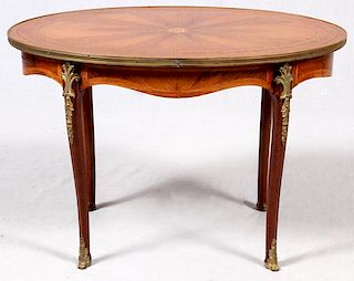 LOUIS XV STYLE MARQUETRY INLAID COCKTAIL TABLE