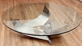 GLASS TOP COCKTAIL TABLE