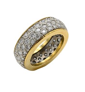 18K Yellow and White Gold Band