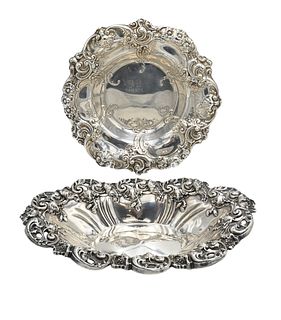 Two Repousse Sterling Silver Gorham and Westmorland Bowls