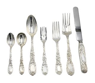 Tiffany and Company "Chrysanthemum" 68 Piece Sterling Silver Flatware Set