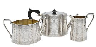Victorian Sterling Silver Three Piece Tea and Coffee Service