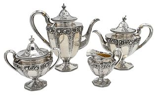 Mermod Jaccard and Company Four Piece Sterling Silver Tea and Coffee Service