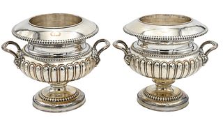 Pair of Sheffield Silver Plated Wine Coolers