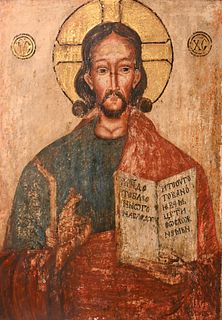 Large Russian Icon of Jesus Christ Pantocrator