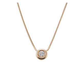 Italian 14k Gold Diamond Pendant Necklace
