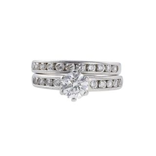 Tiffany & Co Platinum 0.75ct G VVS1 Diamond Engagement Wedding Ring Set