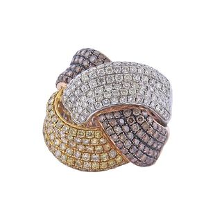 9ctw Fancy White Diamond Cocktail Gold Ring