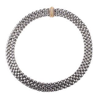 Neiman Marcus Platinum Gold Diamond Choker Necklace