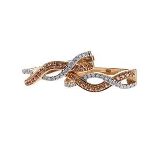 Kallati Gold Diamond Gemstone Half Hoop Earrings