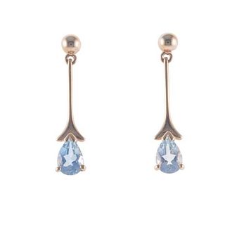  Diamond Topaz Tourmaline Gold Earrings 3 Pair Lot