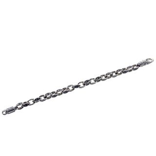 Konstantino Plato Silver Black Spinel Link Bracelet