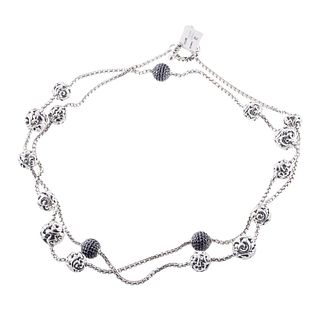 Charles Krypell Sterling Silver Black Sapphire Necklace