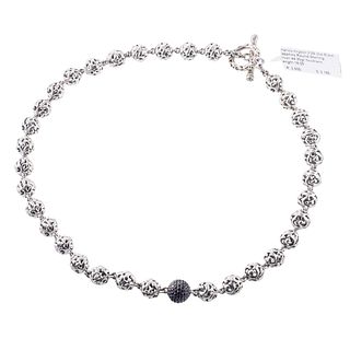 Charles Krypell Silver Black Sapphire Necklace