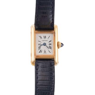 Cartier 18k Gold Tank Lady Mini Watch 828001