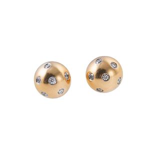 Tiffany & Co Etoile Gold Platinum Diamond Earrings