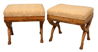 Pair of North European Upholstered Stools