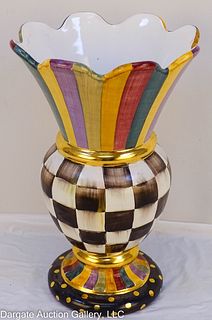 MACKENZIE CHILDS COURTLY CHECK GREAT VASE 175/425