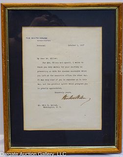 1917 WOODROW WILSON PERSONAL THANK YOU NOTE