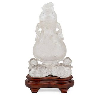 CHINESE ROCK CRYSTAL COVERED VASE