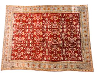 Agra Oriental Carpet Redfielt with Animals