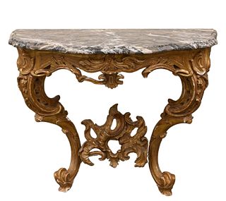 Louis XV Style Carved Giltwood Console Table
