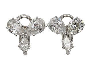 Pair of 18K White Gold and Diamond Ear Clips