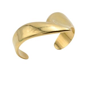 Tiffany Elsa Peretti 18K Yellow Gold V Cuff Vintage Bracelet