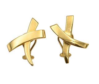 Pair of Tiffany and Company Paloma Picasso 18K Yellow Gold Clip Earrings