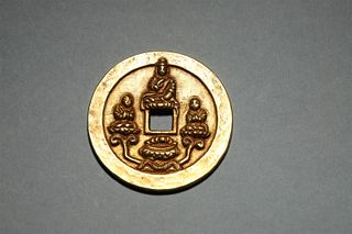 A Buddha Patterned Gold Coin