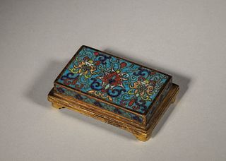 A Flower Patterned Cloisonne Ink Stand