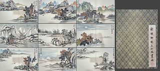Attributed to Xie Zhiliu, Chinese Painting Ink and Color on 10 Pages Paper Album